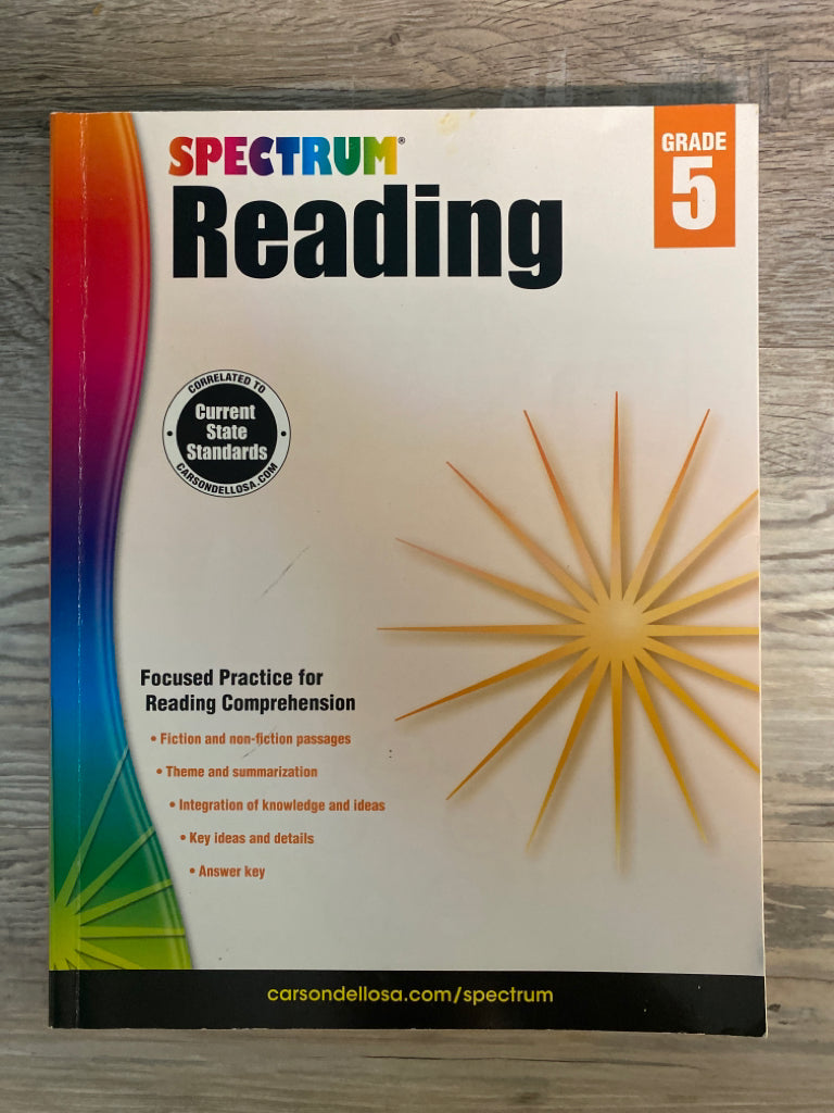 spectrum reading workbook grade 5