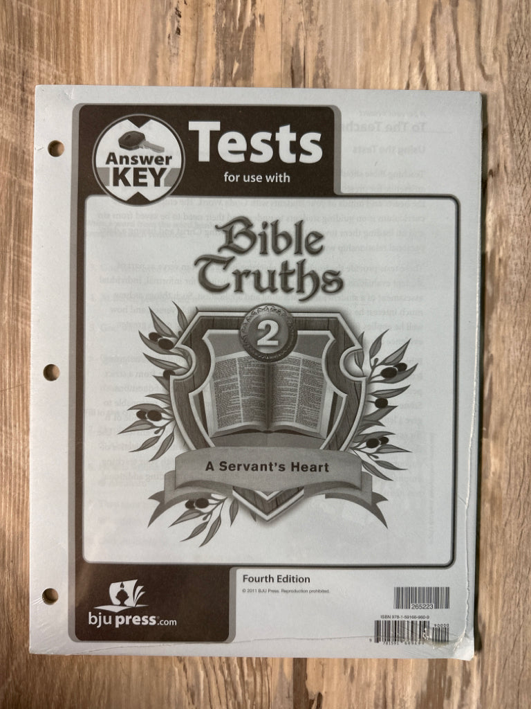 BJU Bible Truths 2 Test Ket, 4th Ed – Homeschool Central