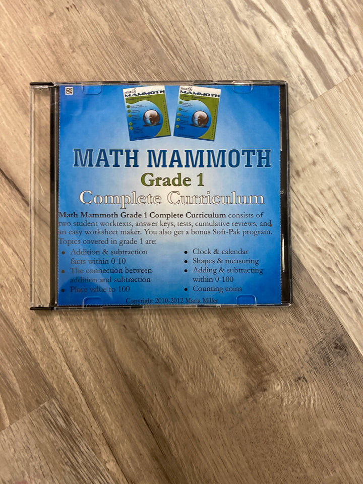 Math Mammoth Grade 1 Complete Curriculum CD-ROM – Homeschool Central