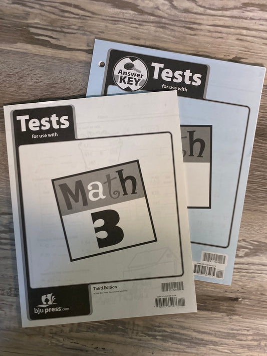 BJU Math 3 Test and Key 3rd Edition