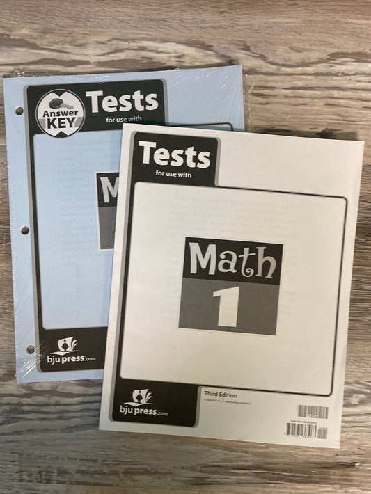 BJU Math 1 Tests and Key  - 3rd Edition