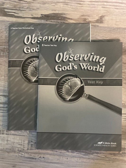 Abeka Observing God's World Test & Quiz Key