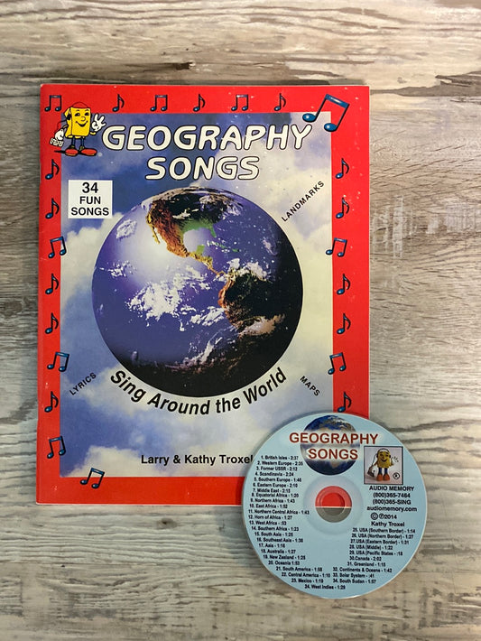 Geography Songs, Book and CD by Troxel