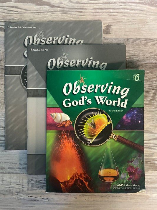 Abeka Observing God's World Text,Test & Quiz Key
