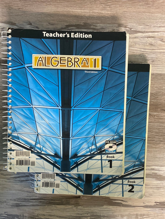 BJU Algebra 1 Teacher's Editions Grd 9 Book 1 and Book 2