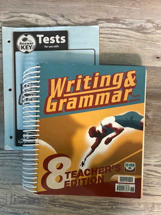 BJU Writing & Grammar 8 TE and Test Key 3rd