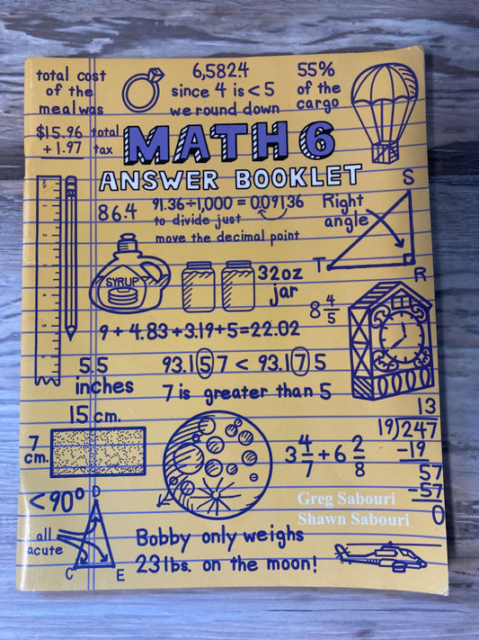Teaching Textbooks Math 6 Answer Booklet