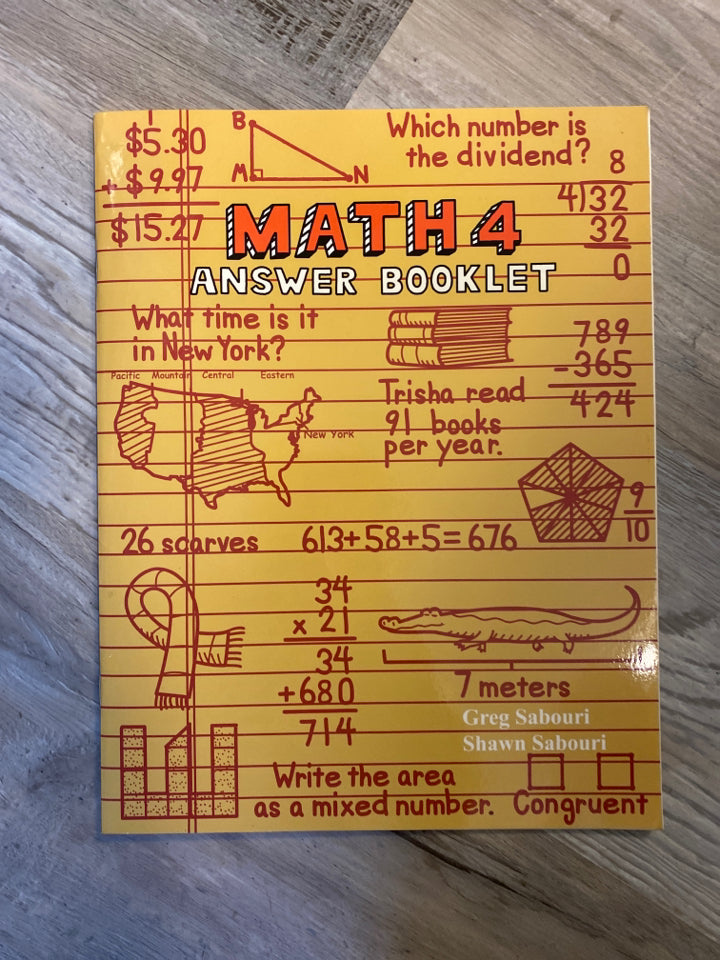 Teaching Textbooks Math 4 Answer Booklet