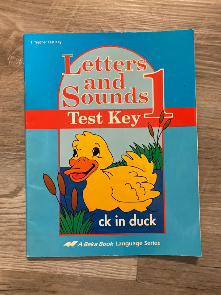 Abeka Letters and Sounds 1 test key - 1995 edition