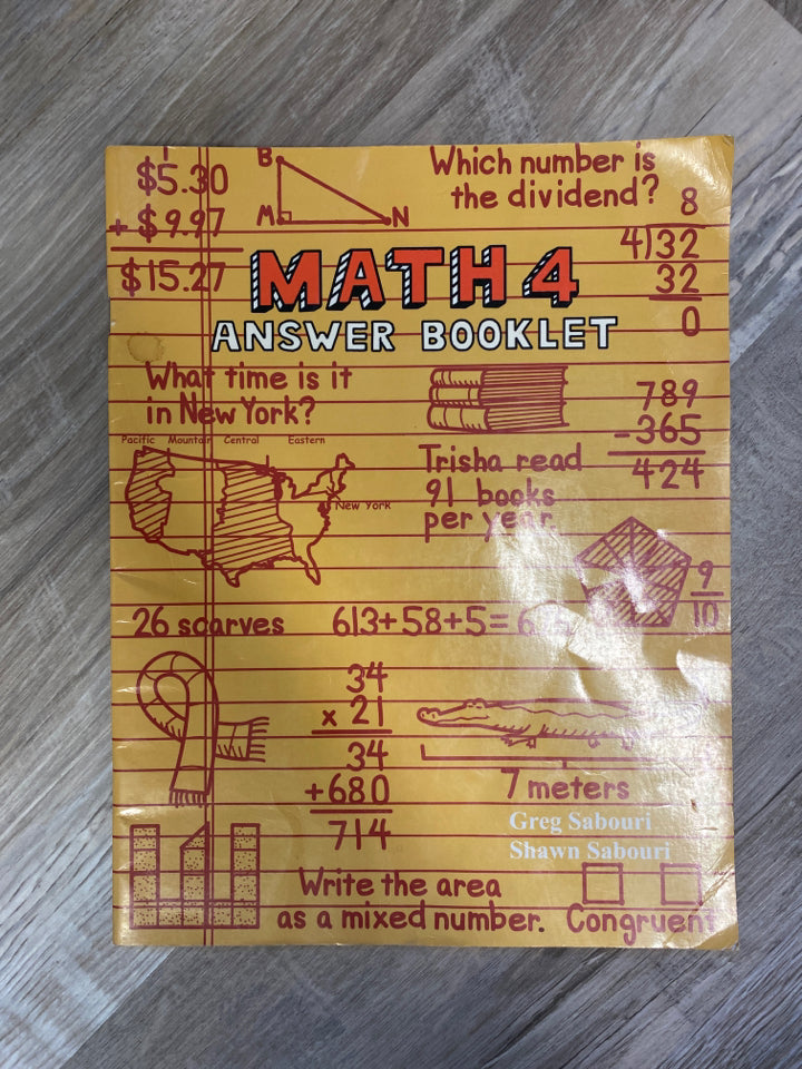 Teaching Textbooks Math 4 Answer Booklet