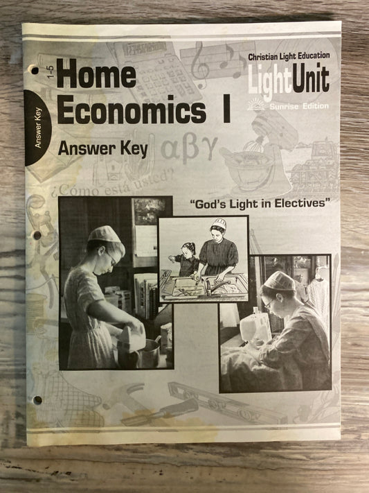 Home Economics I, Answer Key to 1-5