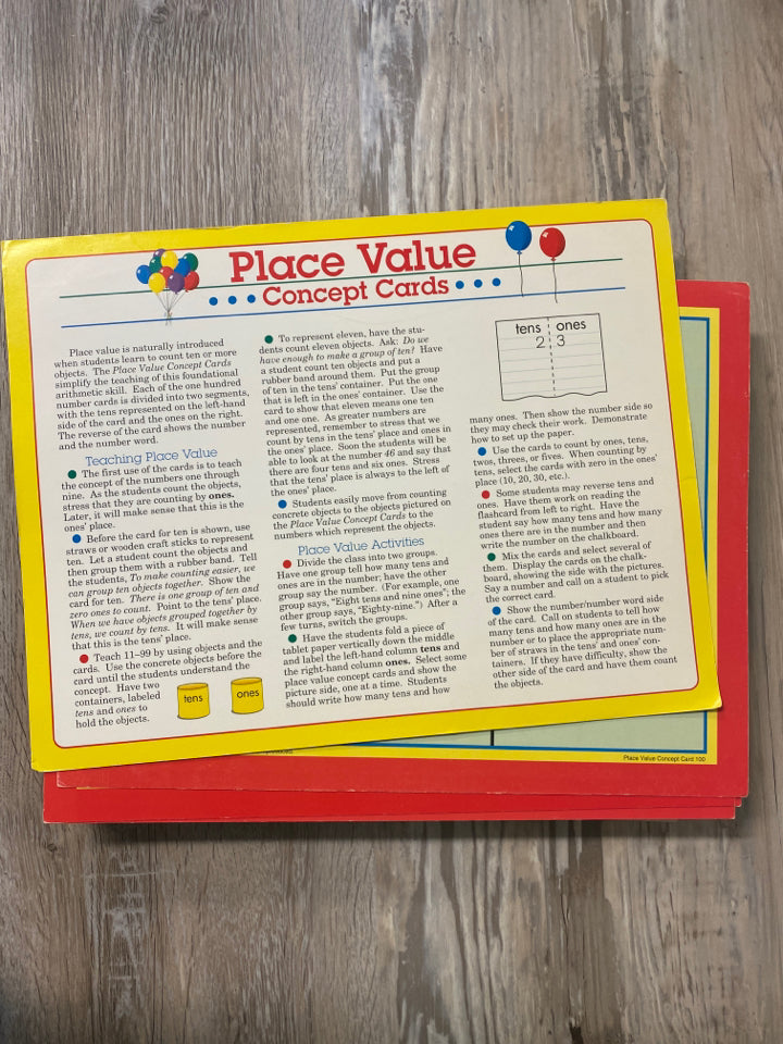 Abeka Place Value Concept Cards Flashcards
