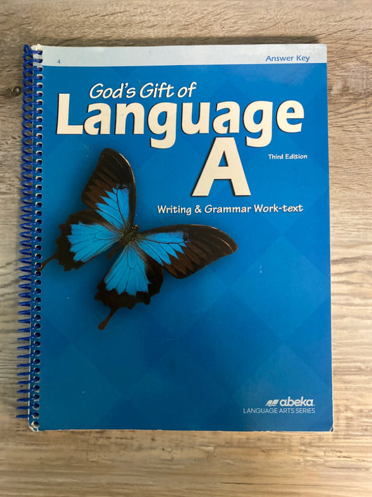Abeka God's Gift of Language A Work-text Answer Key 3rd Ed.