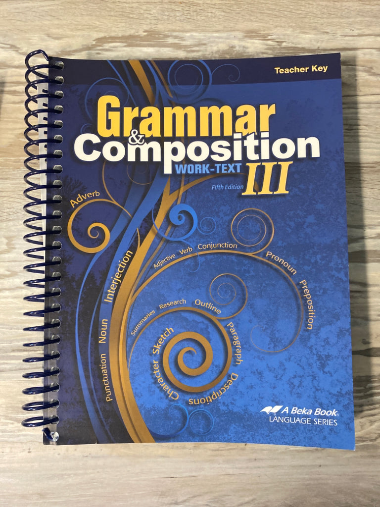 Abeka English 9 Key Lot 5th Ed. Grammar and Comp. III