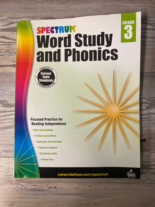 Spectrum Word Study and Phonics Grade 3