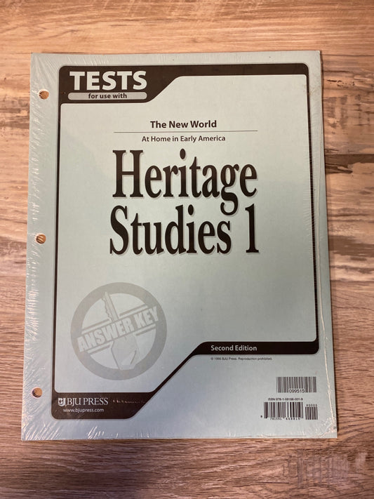 BJU Heritage Studies 1 Answer Key; Second Edition