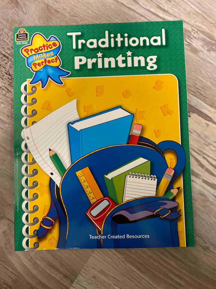 Traditional Printing, Handwriting Workbook