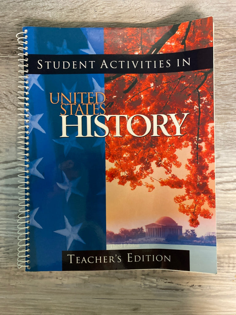 BJU United States History 3rd Student Activities Teacher's Edition