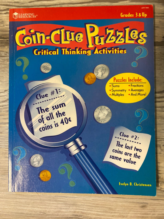 Coin Clue Puzzles Workbook, Grades 3+