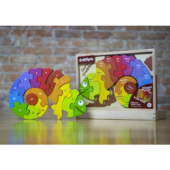 Counting Chameleon Puzzle - Bilingual!