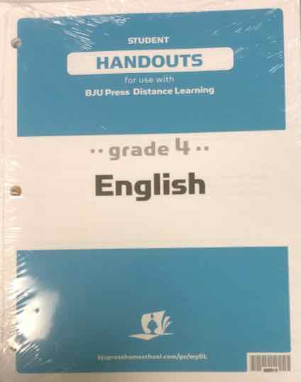 BJU Press English 4 Student Handouts Distance Learning