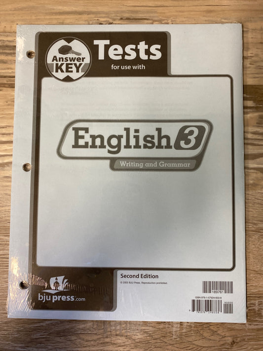 BJU English 3 Tests