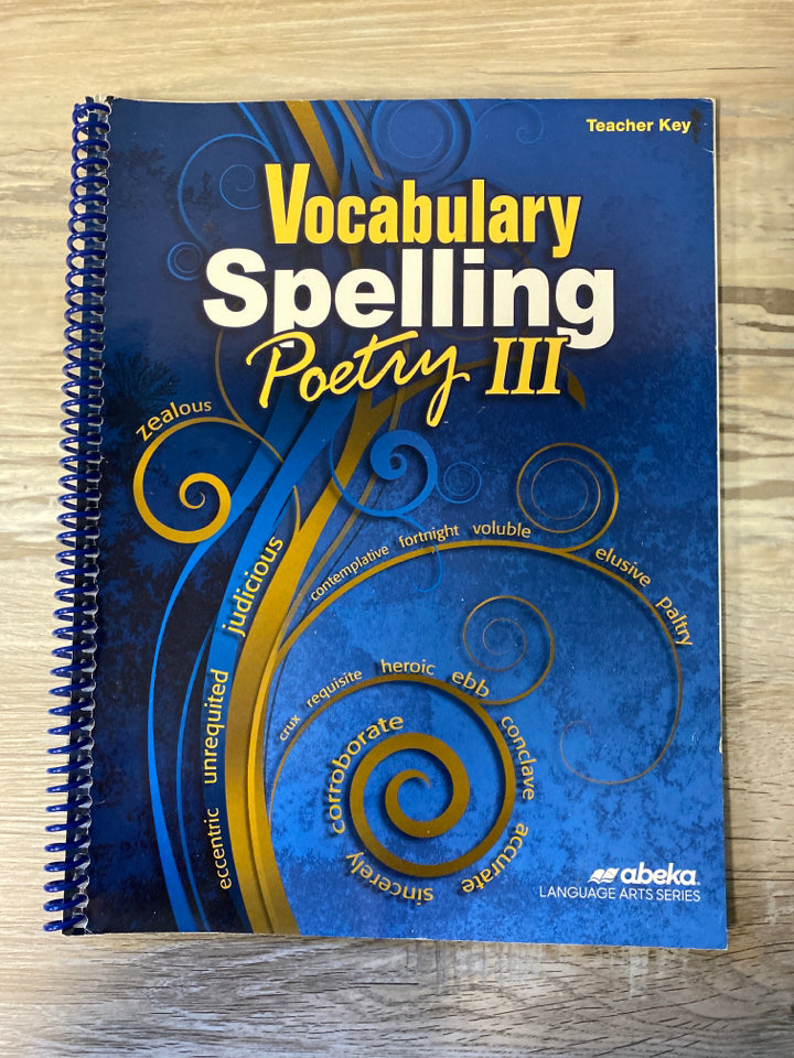 Abeka Vocabulary Spelling Poetry III Teacher Key