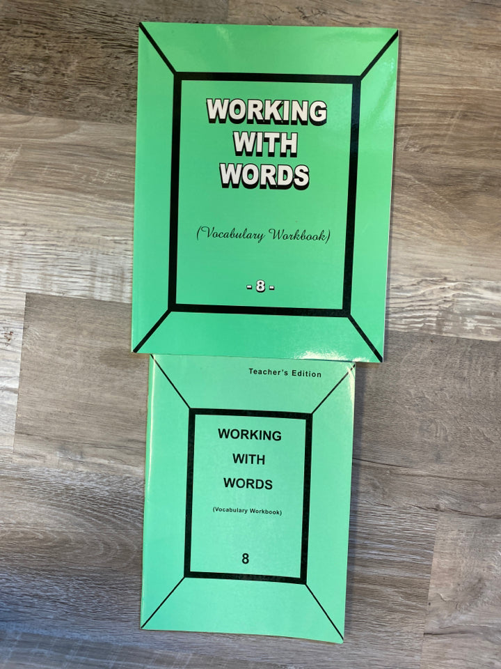 Working with Words 8 Vocabulary Workbook and Teacher's Edition