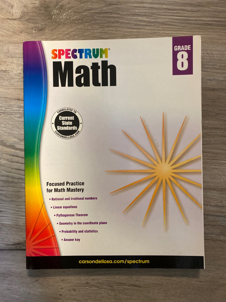 Spectrum Math Grade 8 Workbook – Homeschool Central