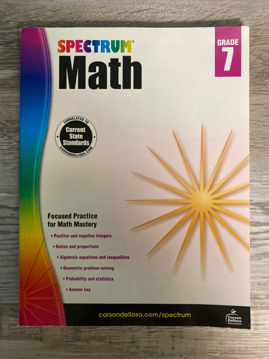 Spectrum Math Grade 7 Workbook