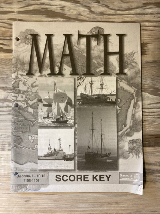 ACE Paces Math Algebra 1- 1106-1108 Score Key