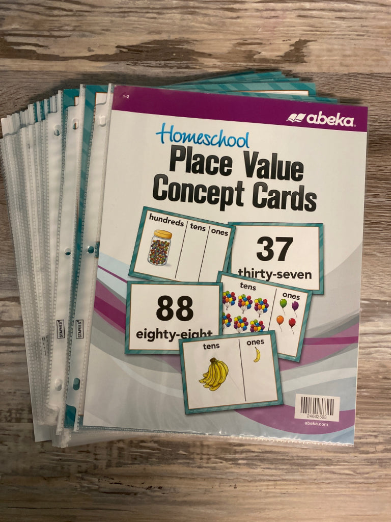 Abeka Homeschool Place Value Concept Cards in sleeves