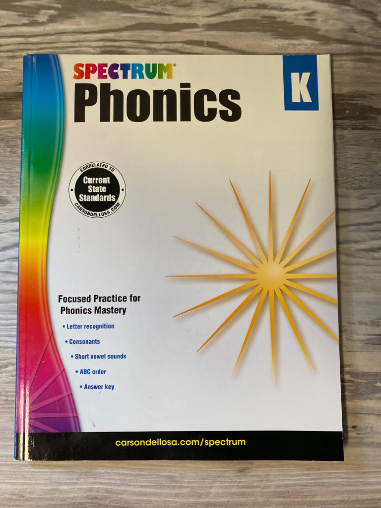 Spectrum Phonics K Workbook